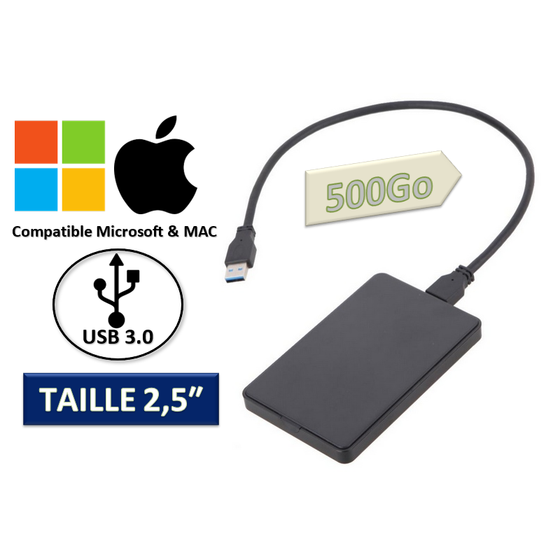 Disque dur externe portable Avolusion 500 Go USB 3.0 Maroc